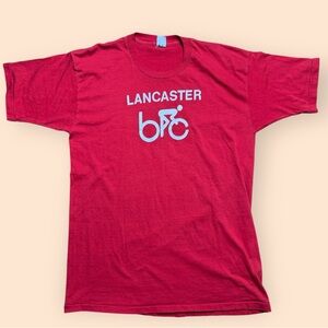 Vintage 1980s Lancaster Bicycle Club T Shirt Men’s XL Red Vtg 80s